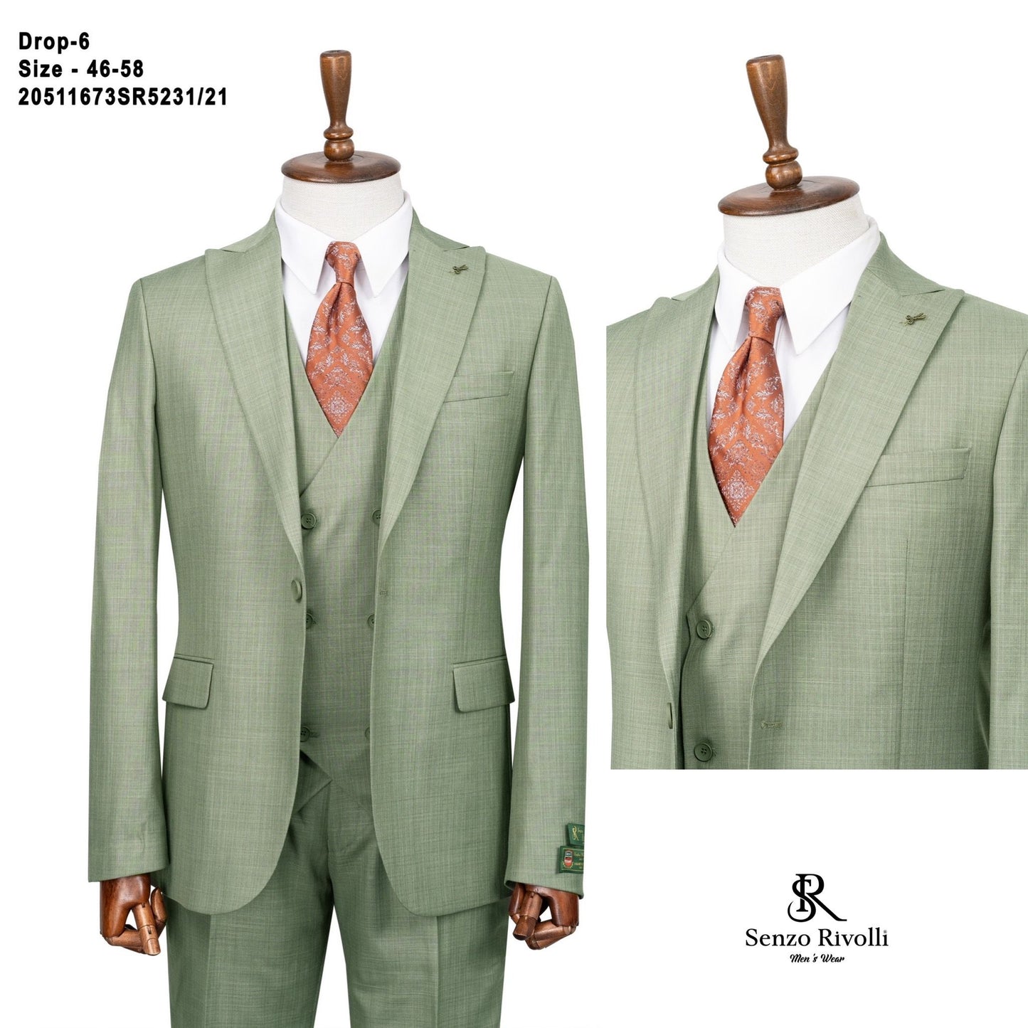 Mint Green Three-Piece Suit.