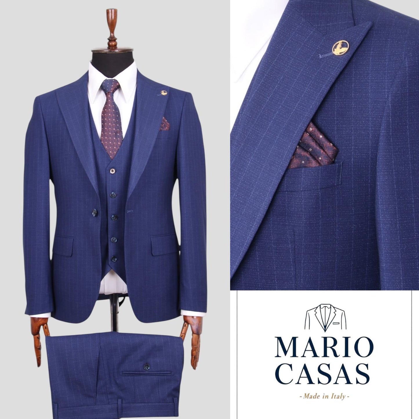 Pin Stripe Three-Piece Suit.