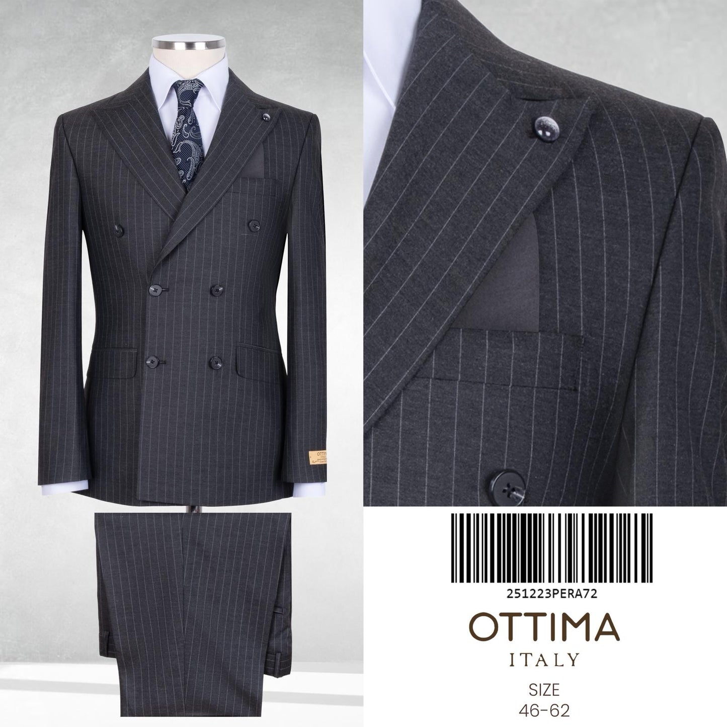 Pinstripe Double Breasted Two-Piece Suit.