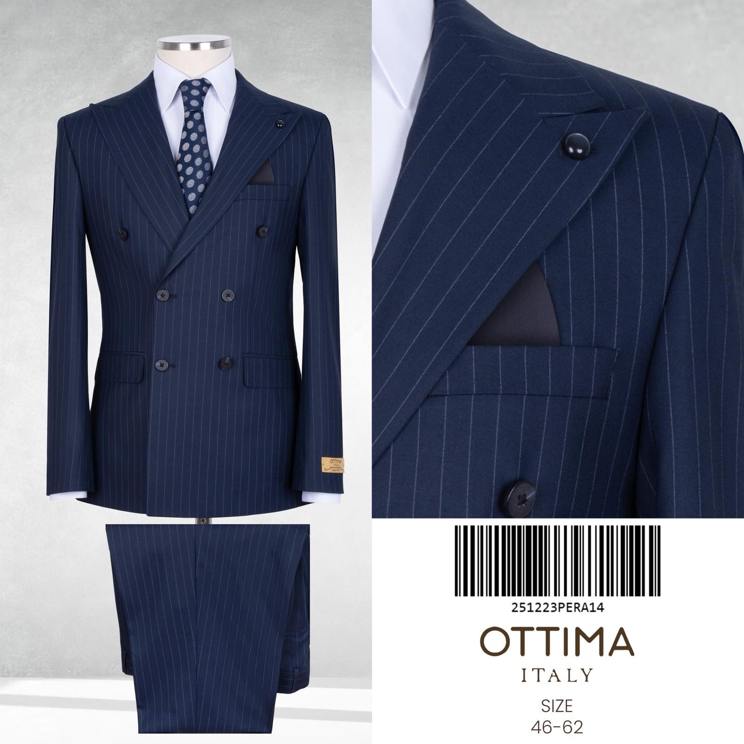 Pin stripe Double Breasted Two-Piece Suit.