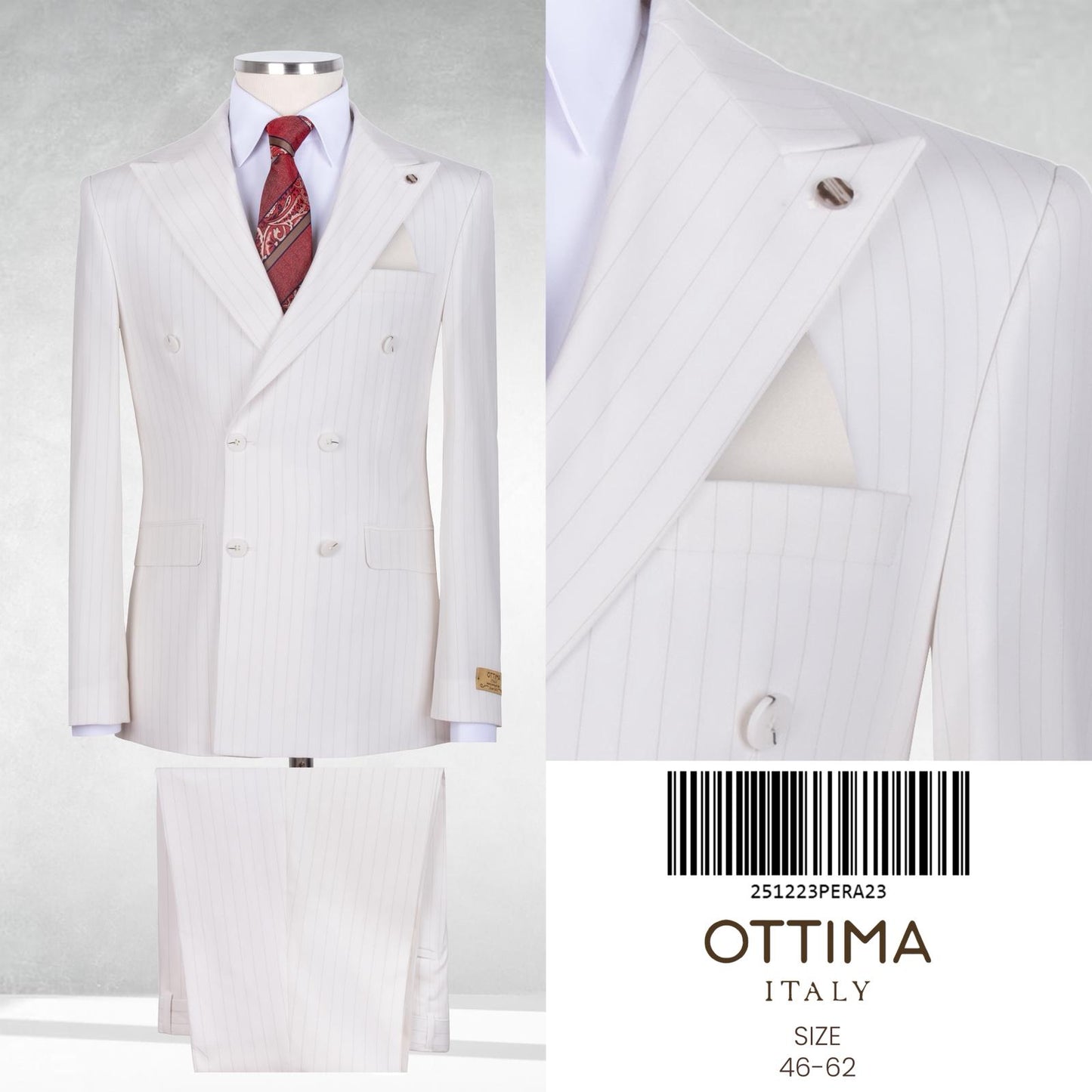 Pin Stripe Double Breasted Two Piece Suit.