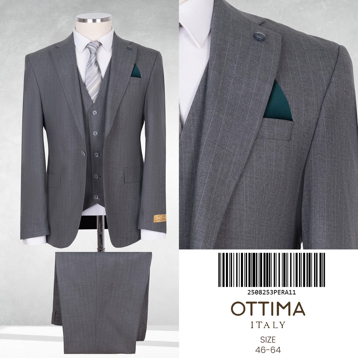 Pin Stripe Three-Piece Suit.