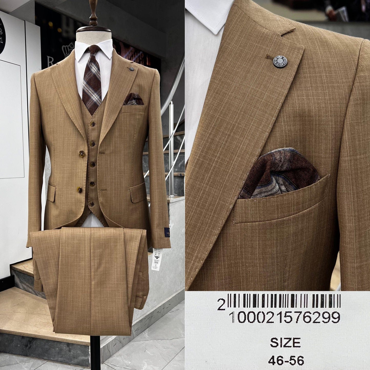 Two Button Three-Piece Suit.