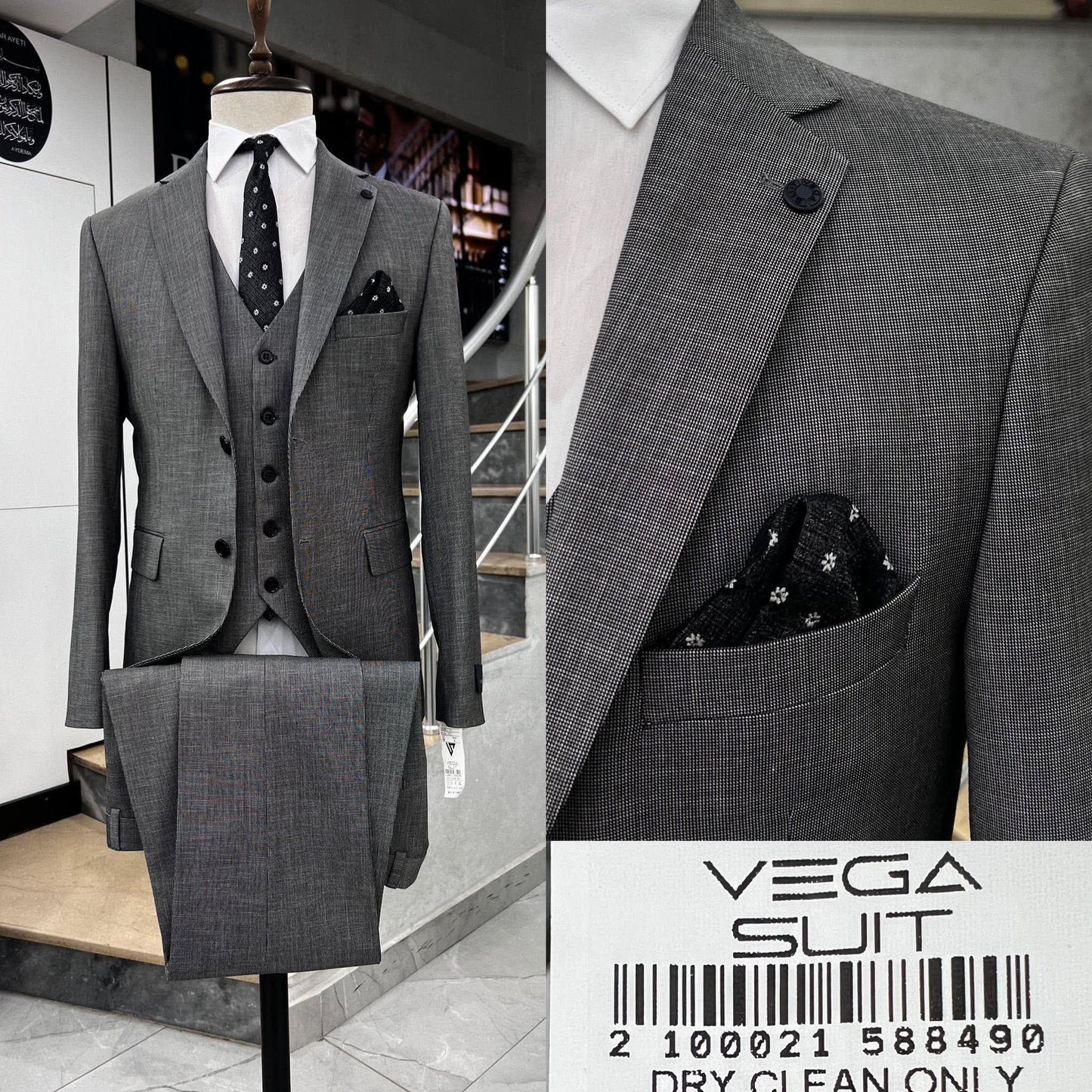 Two Button Three-Piece Suit.
