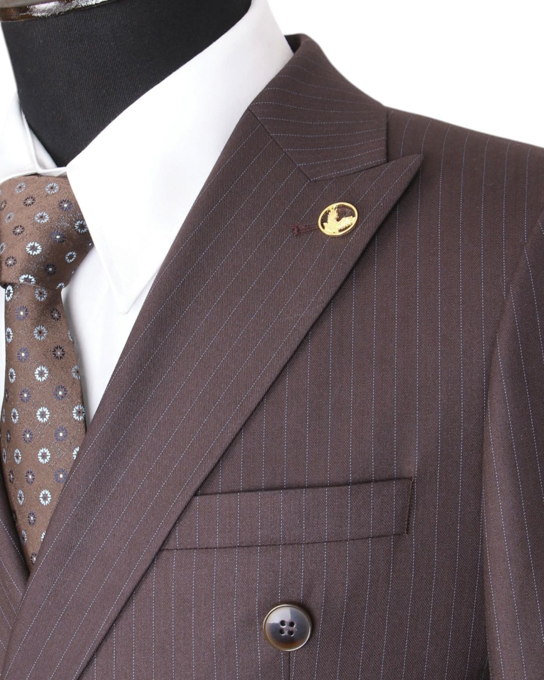 Pin Stripe Double Breasted Two Piece Suit.