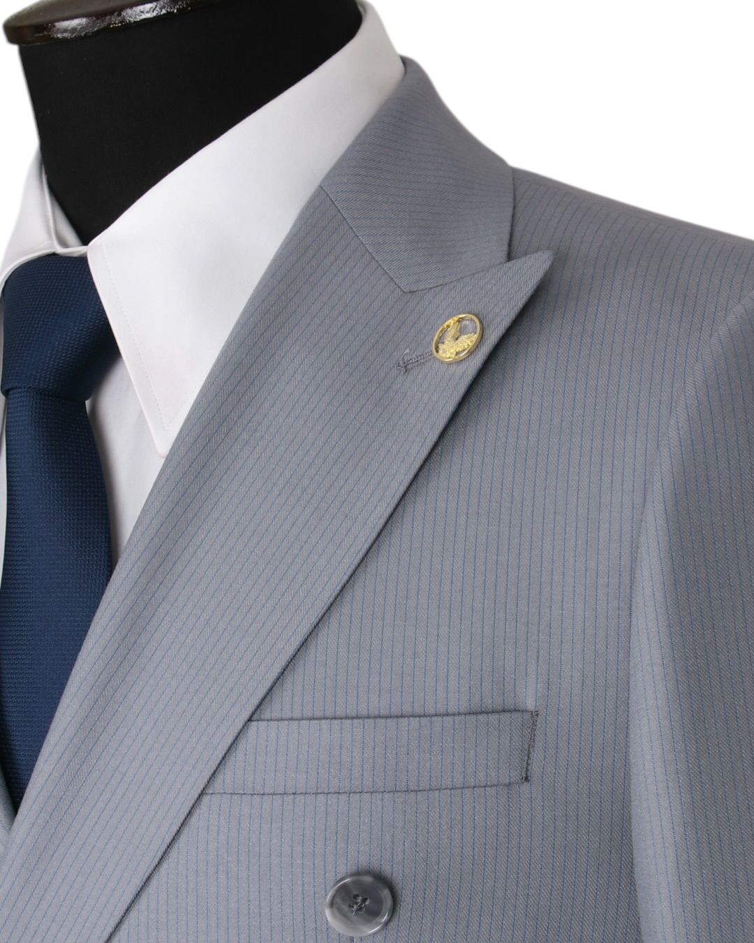Pin Stripe Double Breasted Two Piece Suit.