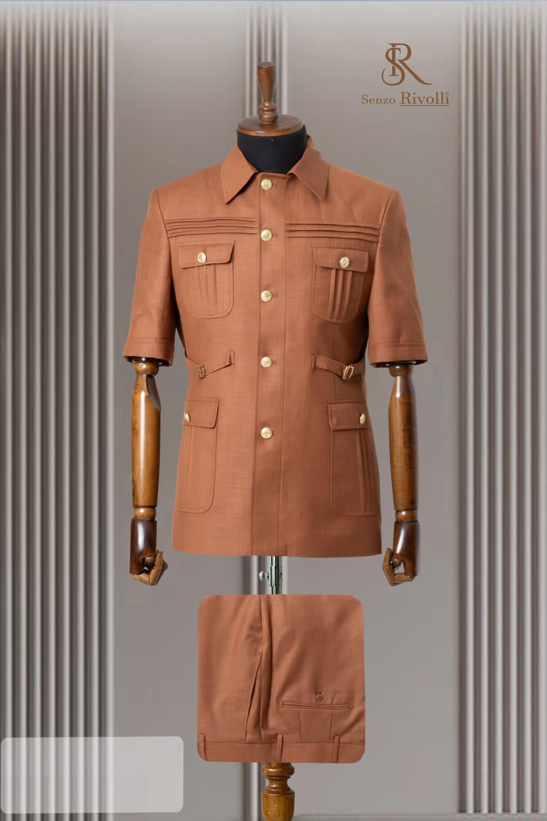 Double Vent 2 Piece Premium Safari Suit.