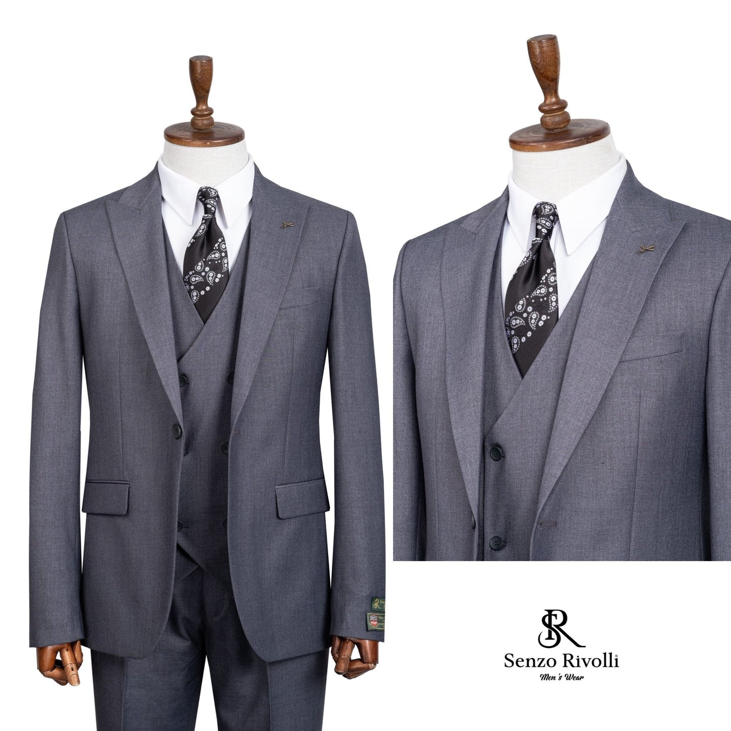 Sophisticated  Steel Gray Three- Piece Suit