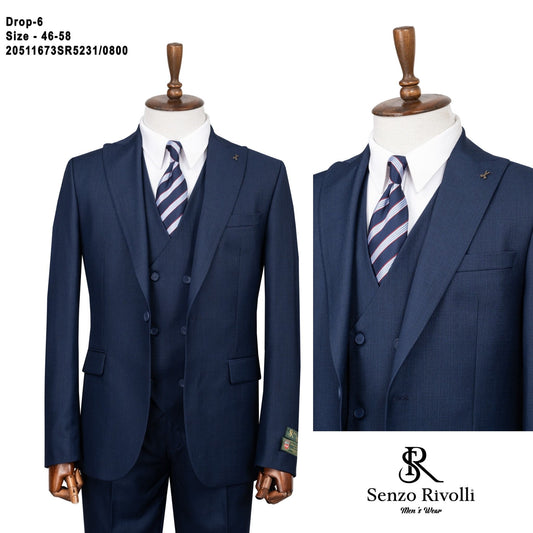 Navy Blue Three-Piece Suit.