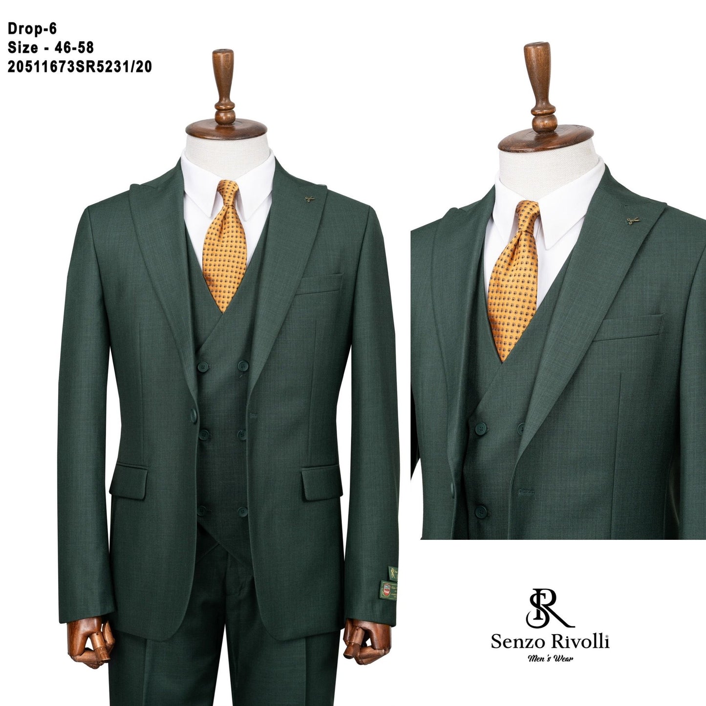 Teal  Green Three-Piece Suit.