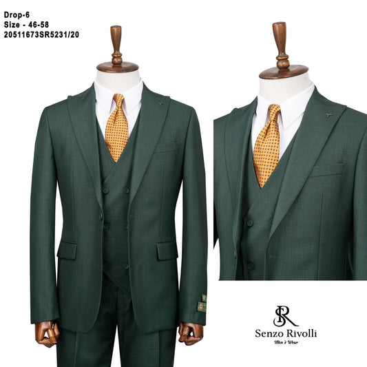 Teal  Green Three-Piece Suit.