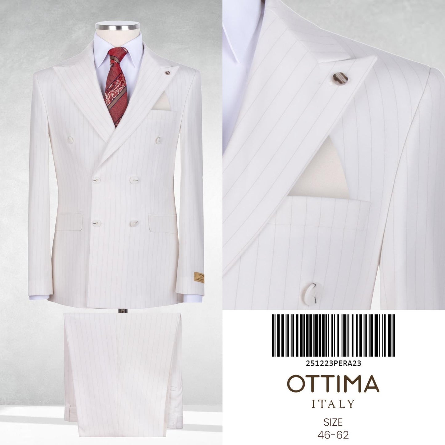 Pinstripe Double  Breasted Two-Piece Suit.