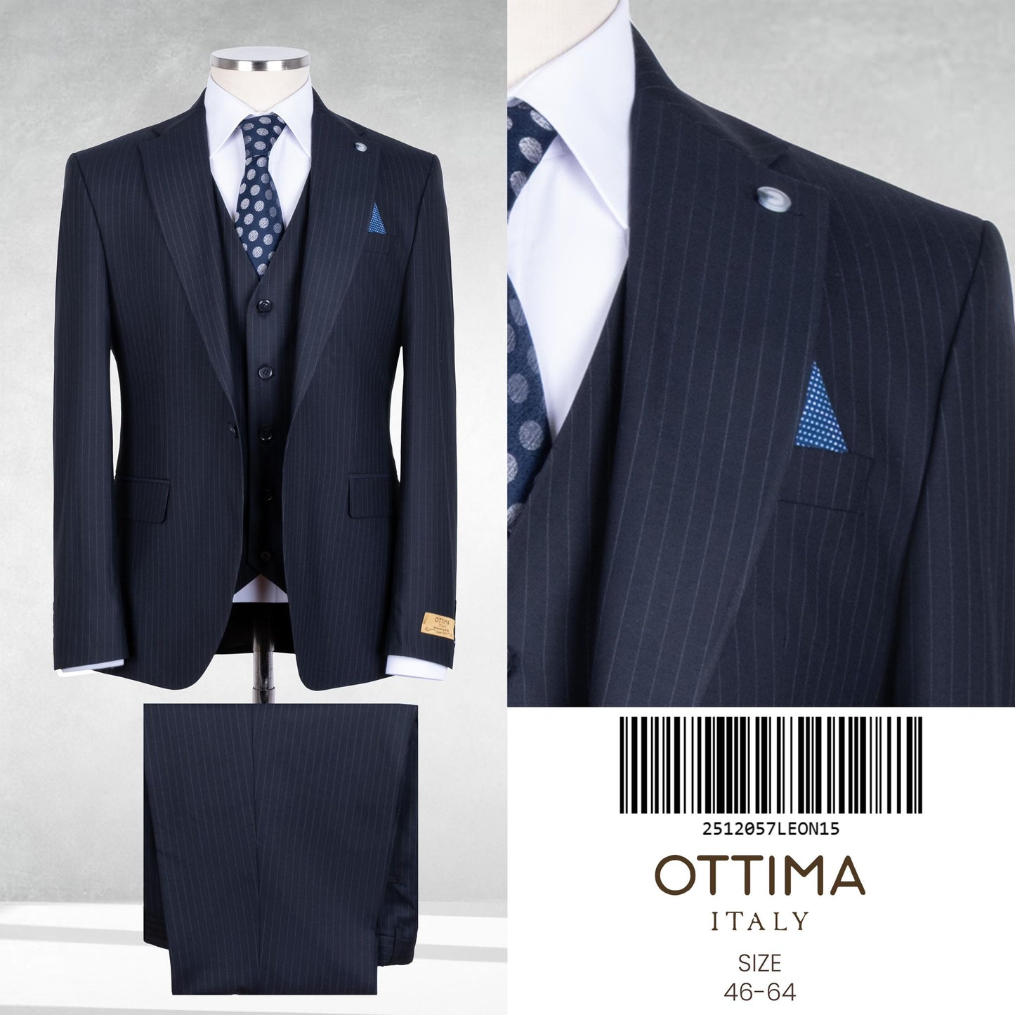 Pin Stripe Three-Piece Suit.