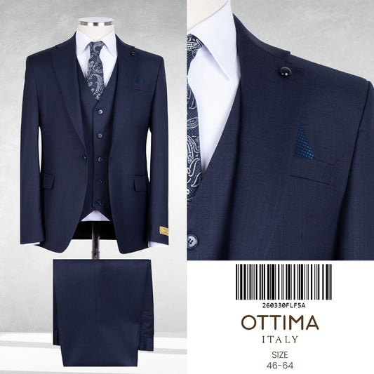 Navy plainThree-Piece Suit.
