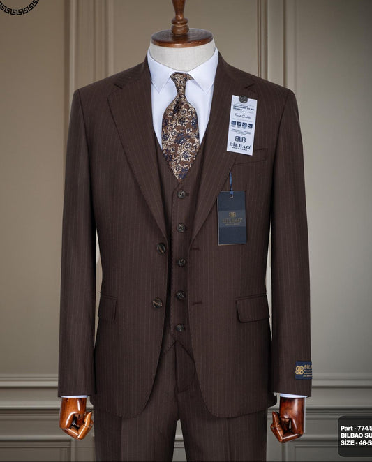 Pin Stripe Three-Piece Suit.