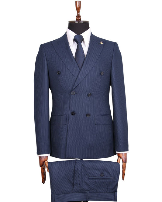 Pin Stripe Double Breasted Two Piece Suit.
