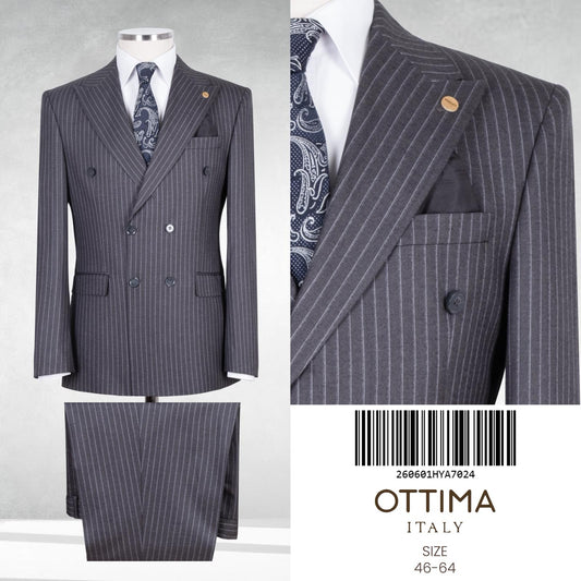 Pin Stripe Double Breasted Two Piece Suit.