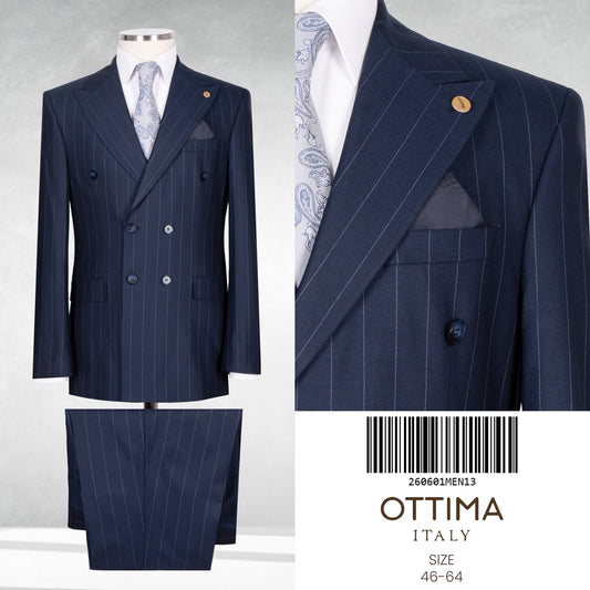 Pin Stripe Double Breasted Two Piece Suit.