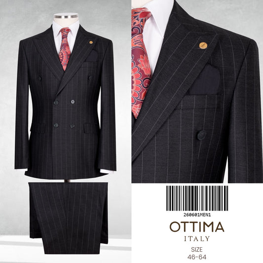 Pin Stripe Double Breasted Two Piece Suit.