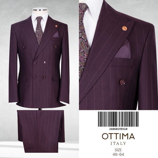 Pin Stripe Double Breasted Two Piece Suit.