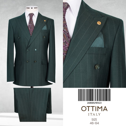 Pin Stripe Double Breasted Two Piece Suit.