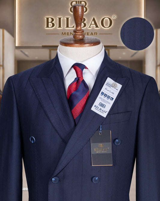 Pin Stripe Double Breasted Two Piece Suit.