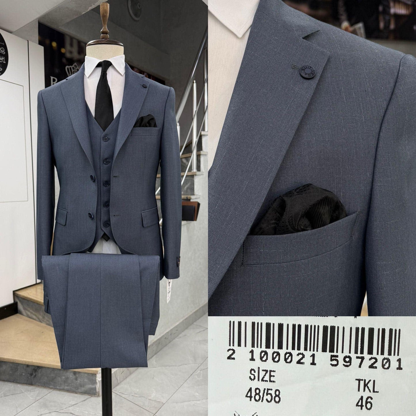 Two Button Three-Piece Suit.