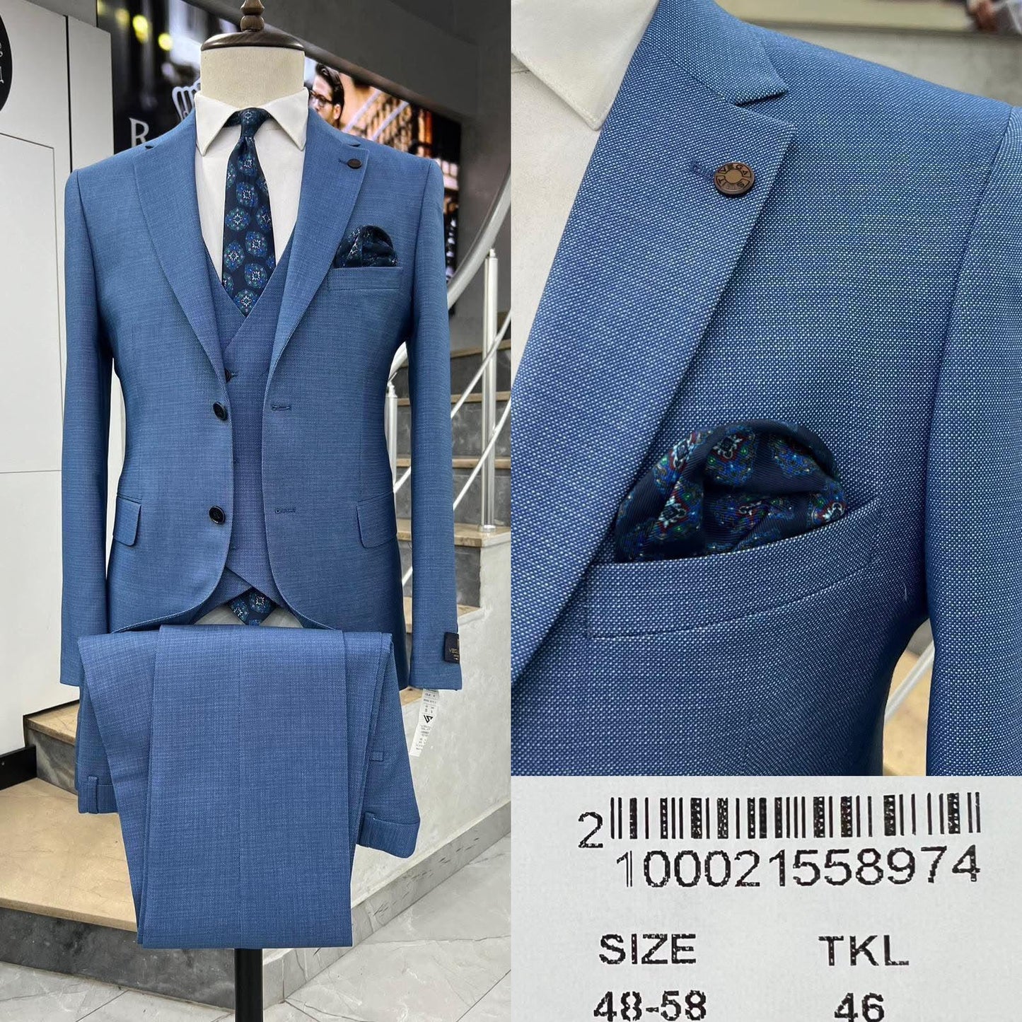 Two Button Three-Piece Suit.