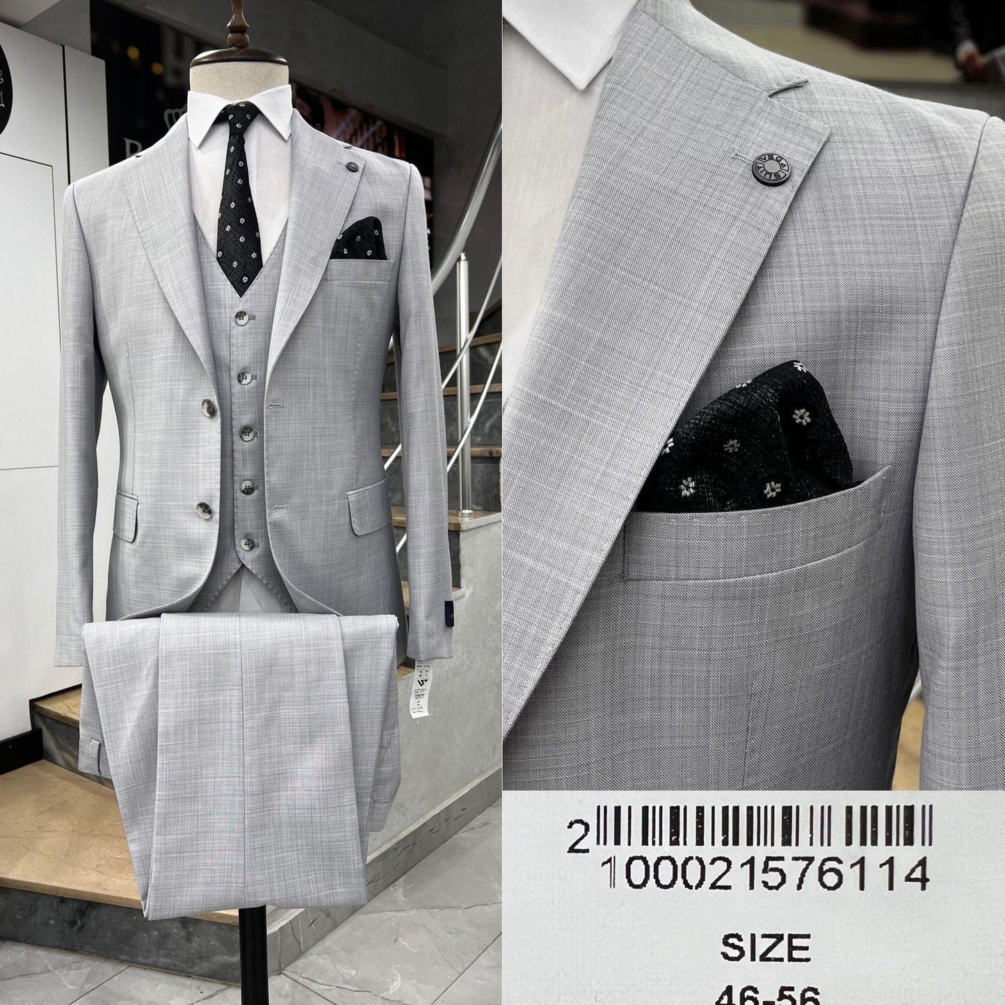 Two Button Three-Piece Suit.