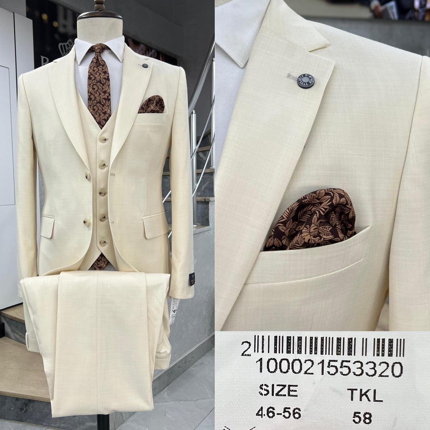 Two Button Three-Piece Suit.