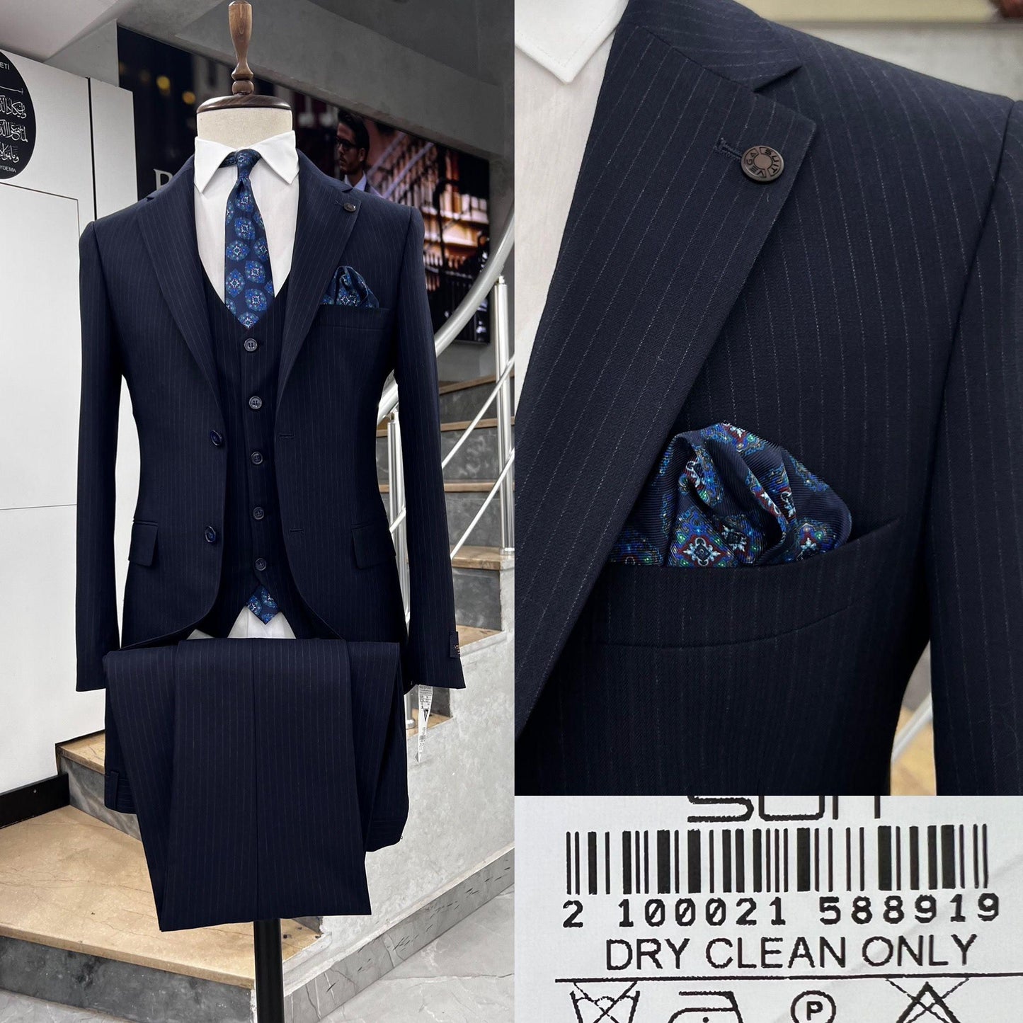 Two Button Three-Piece Suit.