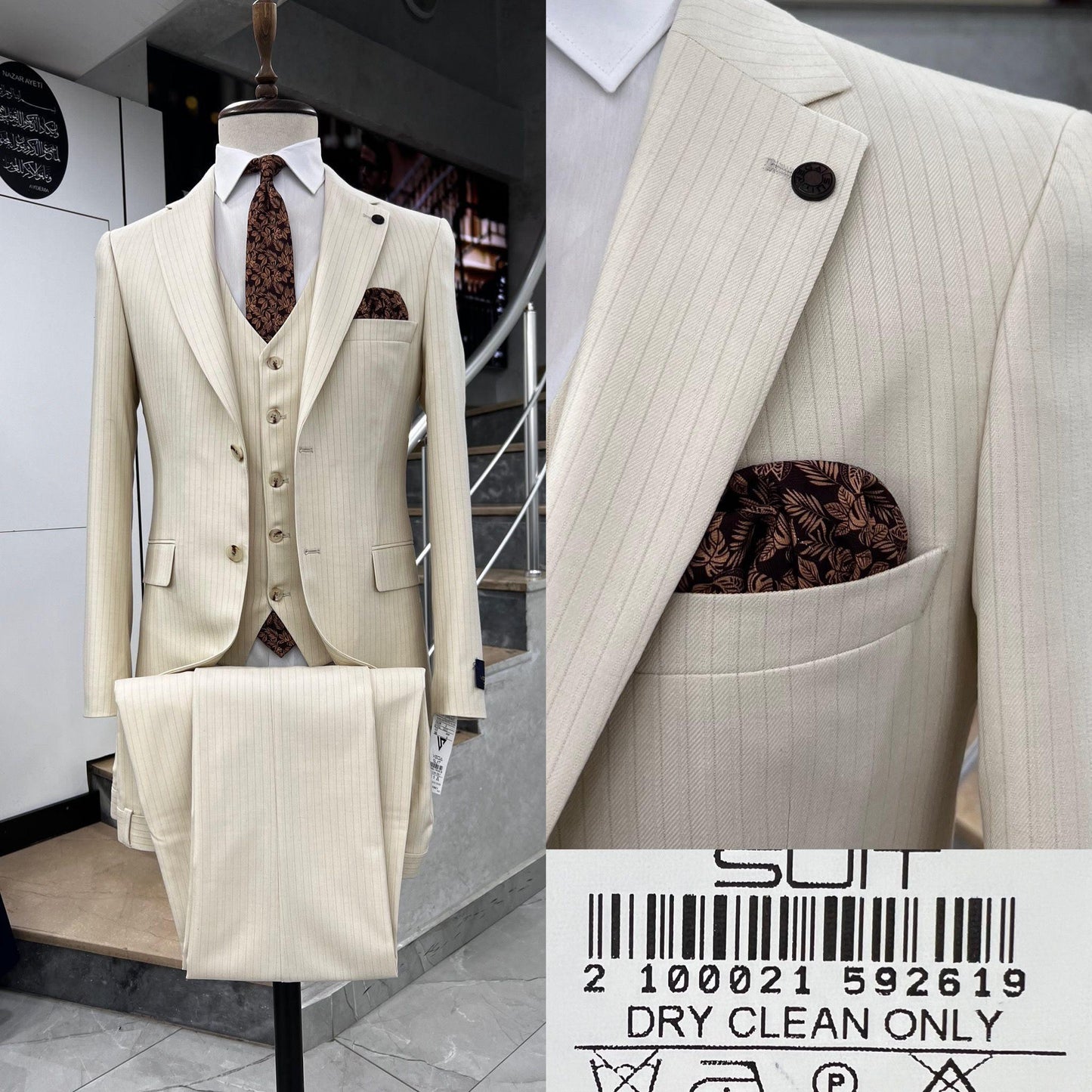 Two Button Three-Piece Suit.