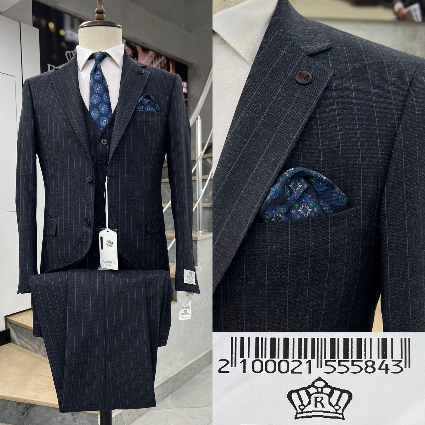 Two Button Three-Piece Suit.