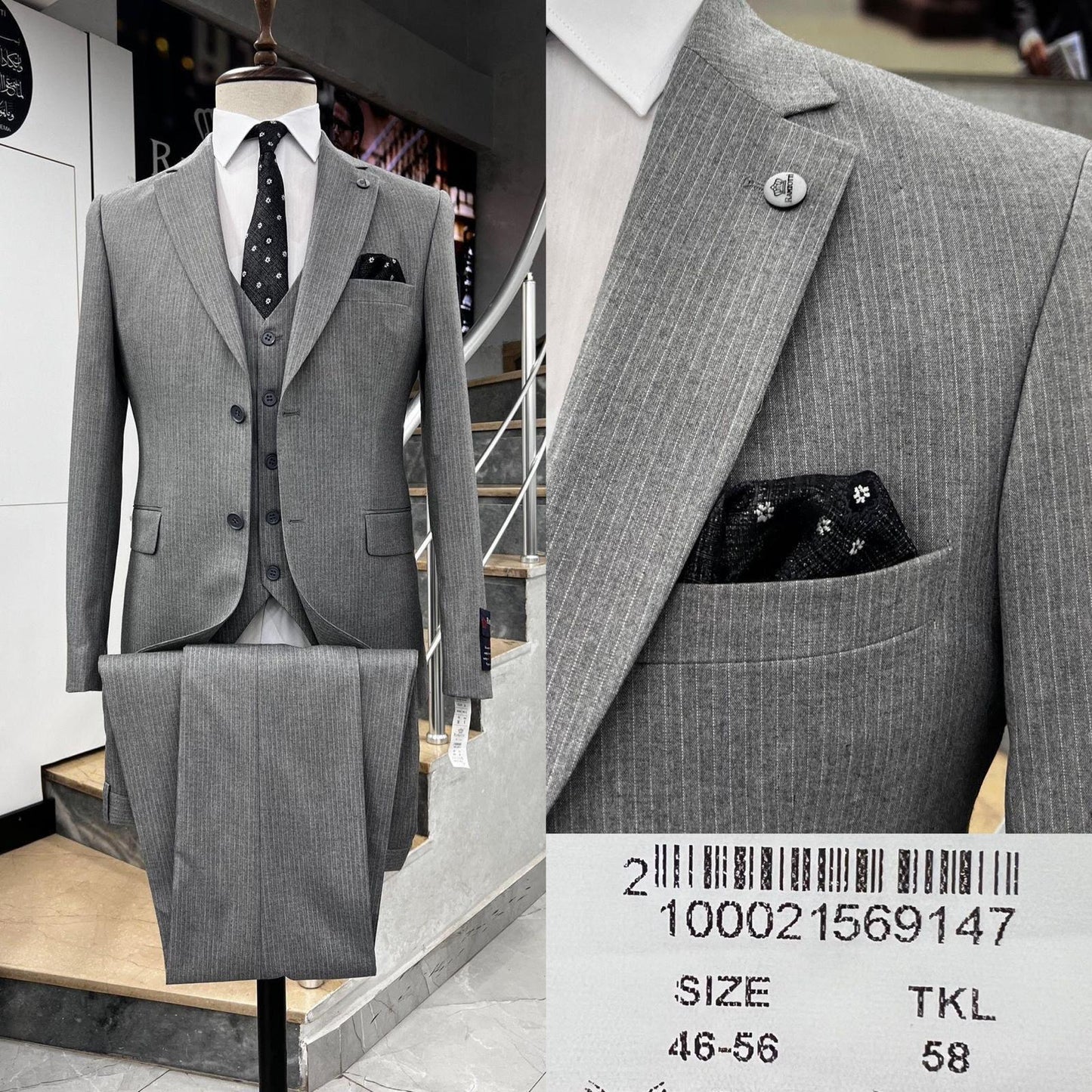 Two Button Three-Piece Suit.