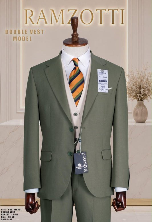 Two Button Two Tone Three-Piece Suit.