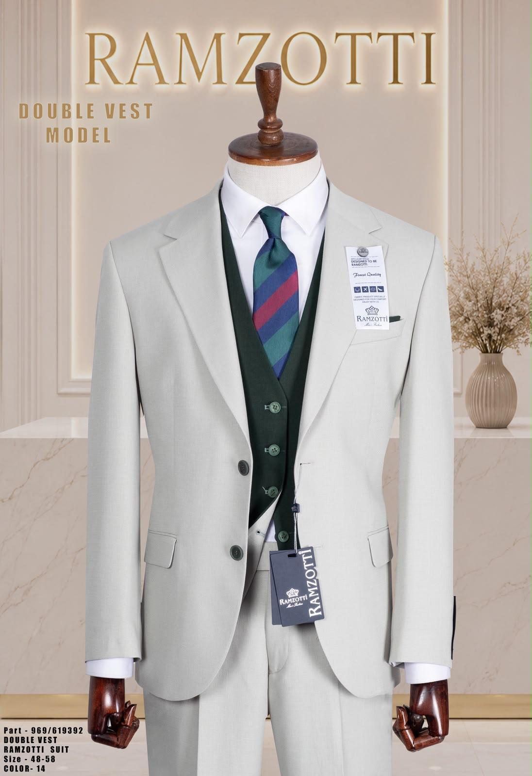 Two Button Two Tone Three-Piece Suit.