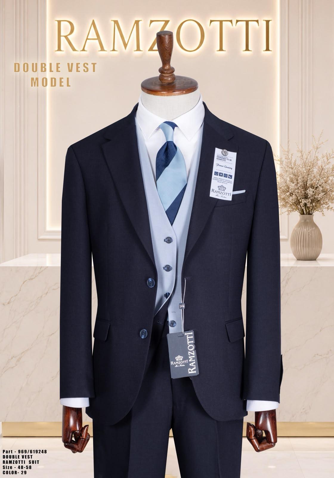 Two Button Two Tone Three-Piece Suit.
