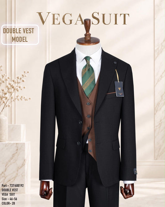 Two Button Two Tone Three-Piece Suit.