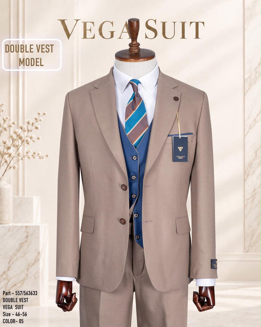 Two Button Two Tone Three-Piece Suit.