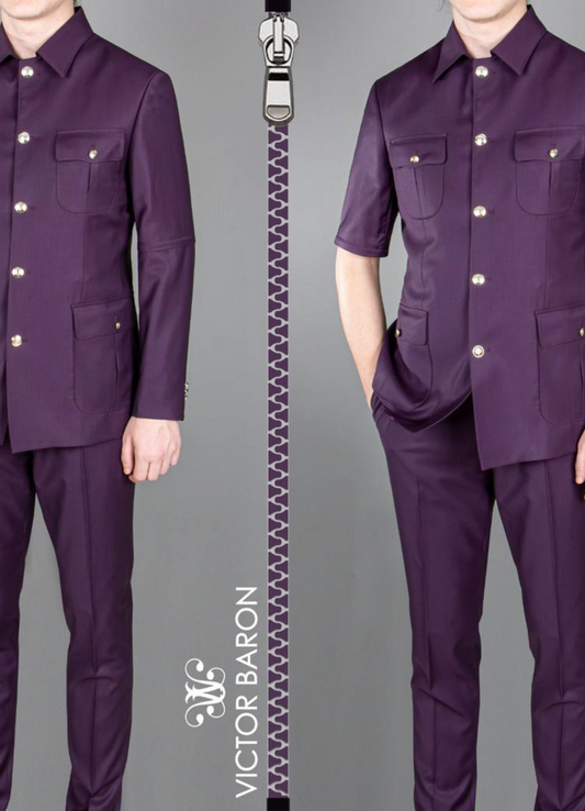 Victor Baron Safari Suits, with detachable sleeves.