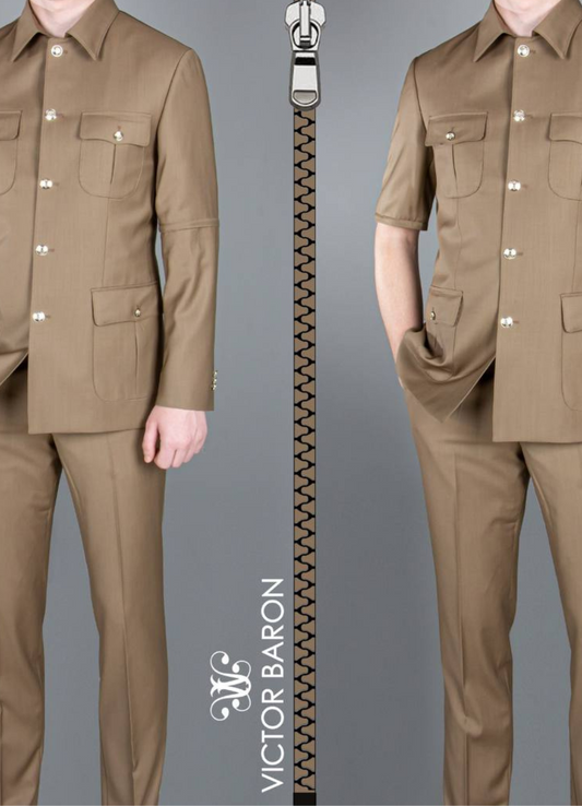 Victor Baron Safari Suits with detachable sleeves. - Italian